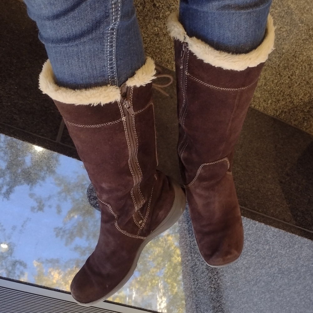 Naturalizer Fur Lined Leather Boots - Picture 15 of 15